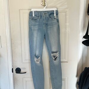 Good American Light Blue Distressed Skinny Jeans